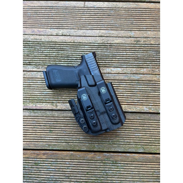 Coldre AIWB Glock G19 / 19x / 23 / 25/ 45 Baldr Mini Preto Destro.